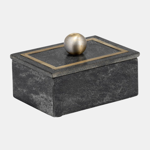 Marble, 7X5 Rectangular Box - Knob, Black