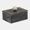 Marble, 7X5 Rectangular Box - Knob, Black
