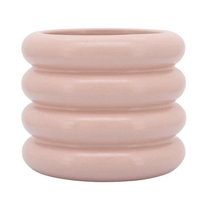 16775-03  CER, 7"H RIDGED VASE, NAVY( Sagebrook Home  )