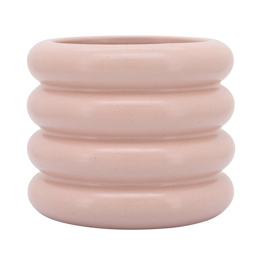 16775-03  CER, 7"H RIDGED VASE, NAVY( Sagebrook Home  )