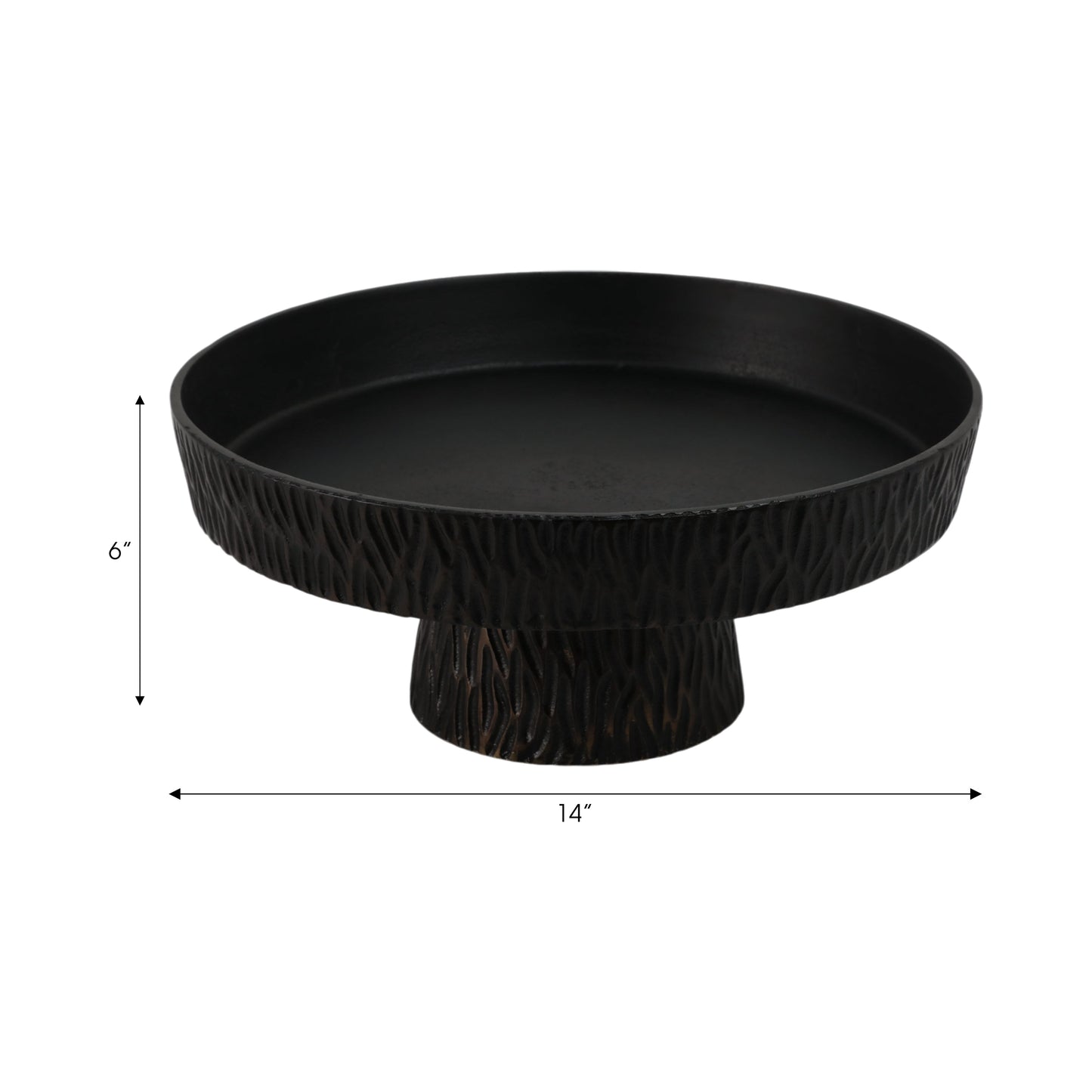 EV19193 |14" Cali Metal Pedestal Tray, Black