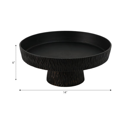 EV19193 |14" Cali Metal Pedestal Tray, Black