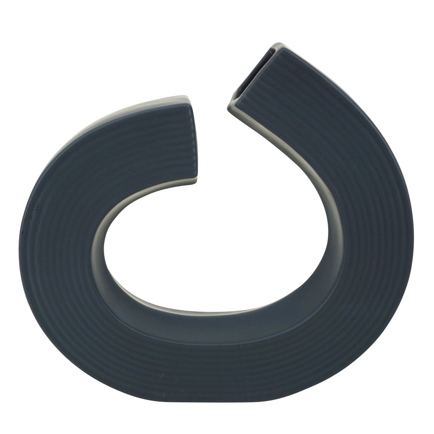 CER, 13"H ABSTRACT VASE, NAVY BLUE