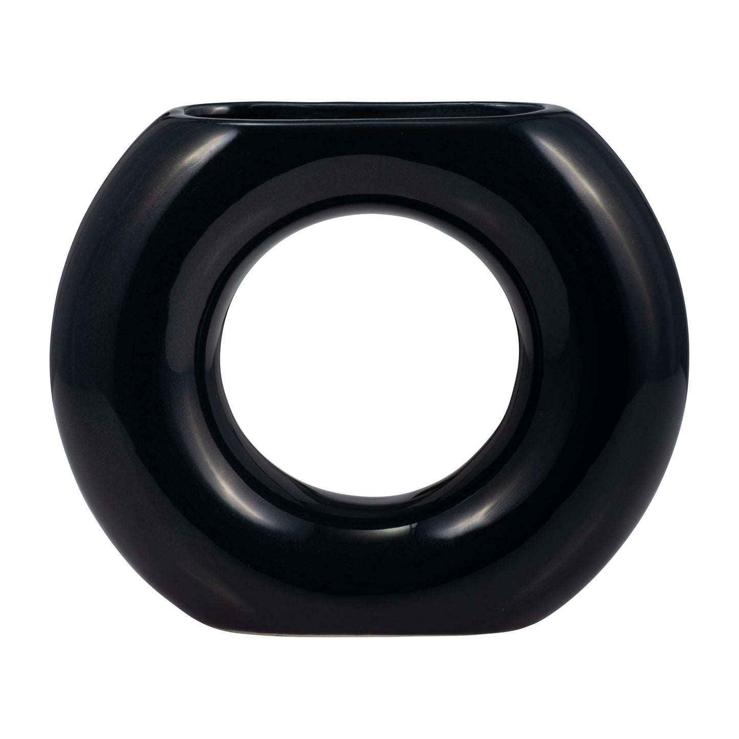 17058-03  CER, 5" DONUT VASE, COTTON( Sagebrook Home  )