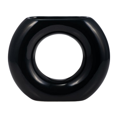 17058-03  CER, 5" DONUT VASE, COTTON( Sagebrook Home  )