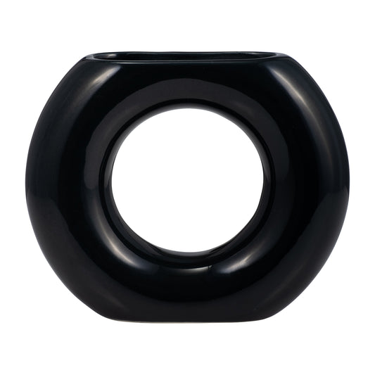 17058-03  CER, 5" DONUT VASE, COTTON( Sagebrook Home  )