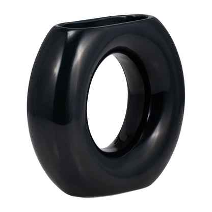 17058-03  CER, 5" DONUT VASE, COTTON( Sagebrook Home  )