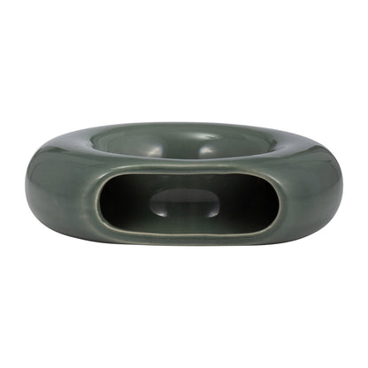 17058-04  CER, 5" X-PLANTER W/ SAUCER, GRAY( Sagebrook Home  )