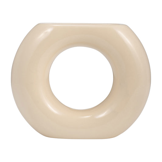 17058-05  CER, 6" WAVY VASE, WHITE( Sagebrook Home  )