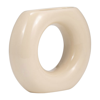 17058-05  CER, 6" WAVY VASE, WHITE( Sagebrook Home  )