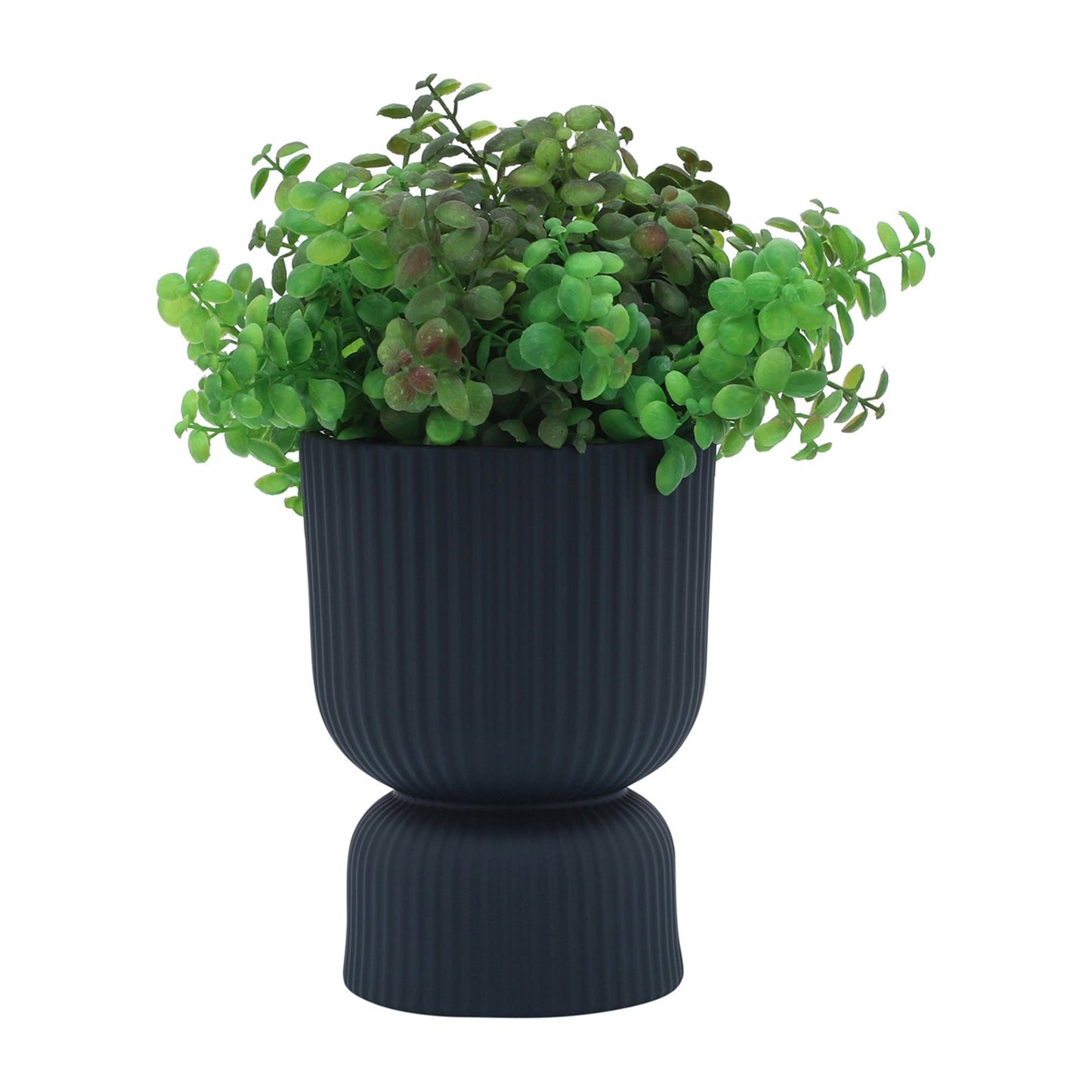 17121-03  CER, 6"H RIBBED VASE, WHITE( Sagebrook Home  )