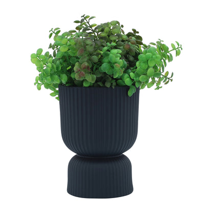 17121-03  CER, 6"H RIBBED VASE, WHITE( Sagebrook Home  )