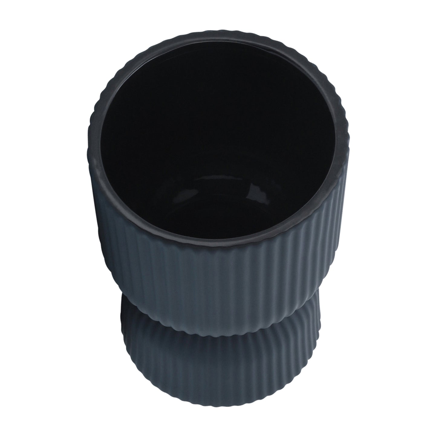 17121-03  CER, 6"H RIBBED VASE, WHITE( Sagebrook Home  )