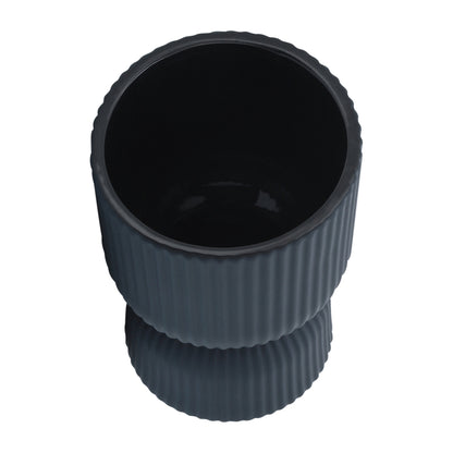 17121-03  CER, 6"H RIBBED VASE, WHITE( Sagebrook Home  )