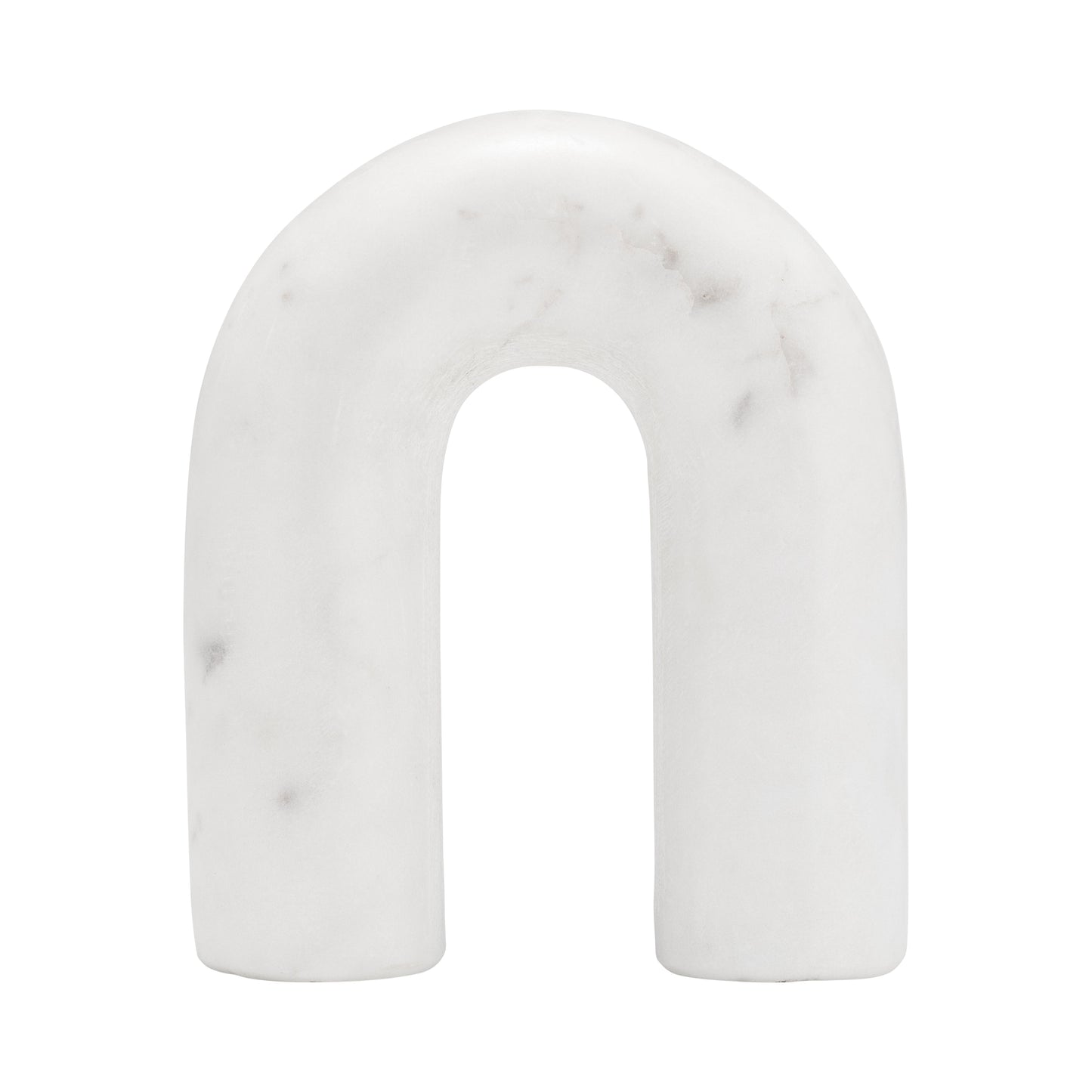 MARBLE, 6" ROUNDED HORSESHOE TABLE TOP DECO, WHITE