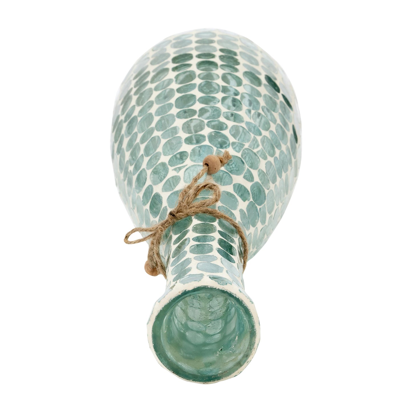 17662-01  GLASS, 7"H MOSAIC VASE, BLUE( Sagebrook Home  )