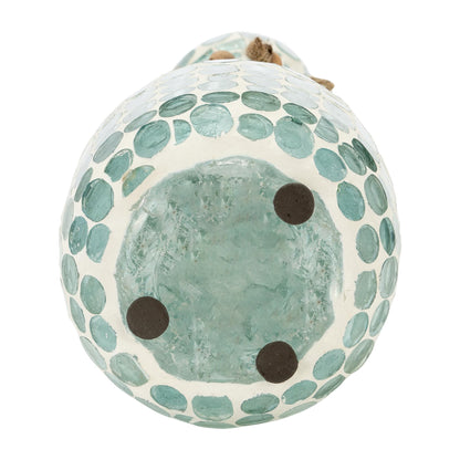 17662-01  GLASS, 7"H MOSAIC VASE, BLUE( Sagebrook Home  )