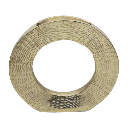 METAL,14"H,ROUND OPEN CUT OUT VASE,GOLD