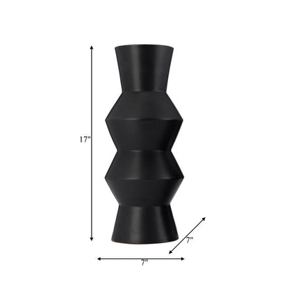 CER, 17"H TOTEM VASE, BLACK