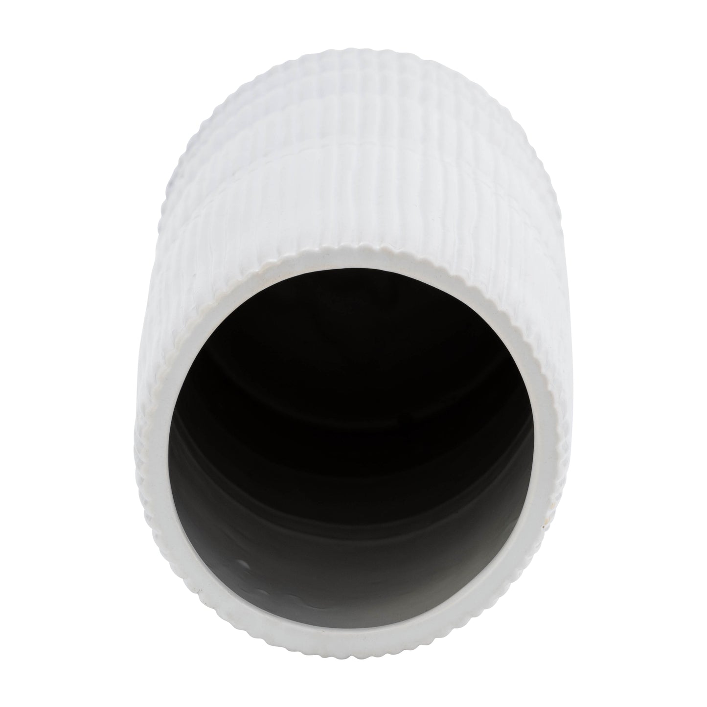 17919-02  CER, 16"H RIDGED VASE, WHITE( Sagebrook Home  )