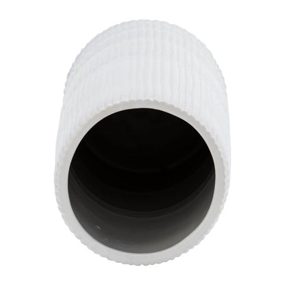 17919-02  CER, 16"H RIDGED VASE, WHITE( Sagebrook Home  )