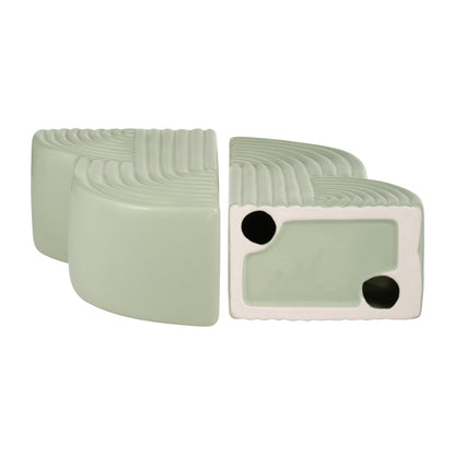 17951-02  CER, S/2 7" ARCH BOOKENDS, DARK SAGE( Sagebrook Home  )