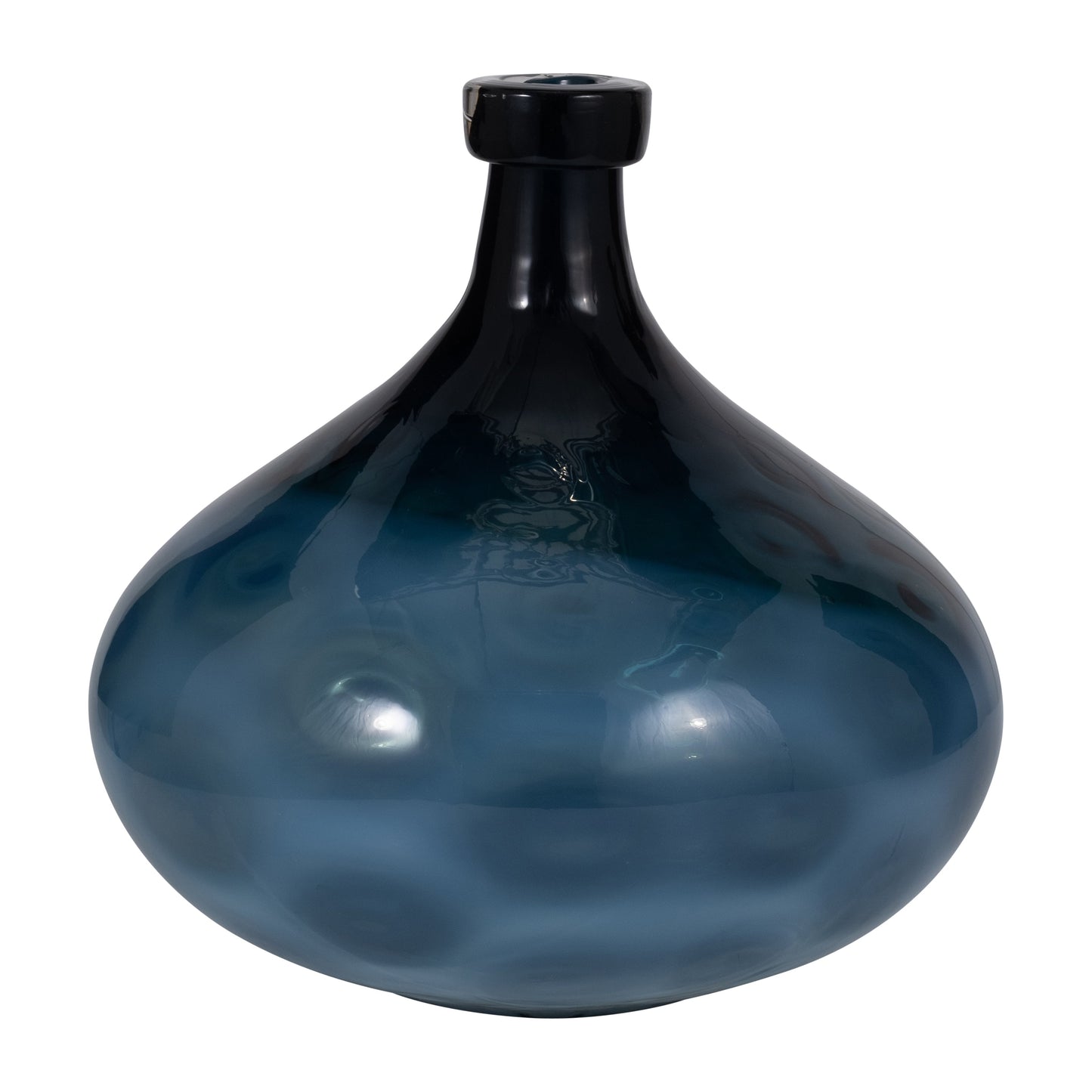 18013-01  GLASS, 13"H SWIRL VASE, BLACK( Sagebrook Home  )