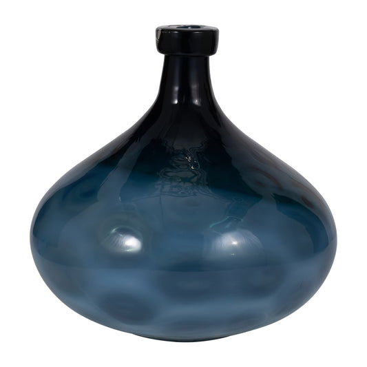 18013-01  GLASS, 13"H SWIRL VASE, BLACK( Sagebrook Home  )