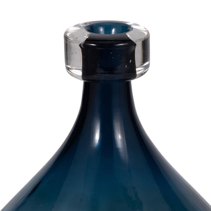 18013-02  GLASS, 10''H, FROSTED VASE WITH RED DETAIL-GRAY( Sagebrook Home  )