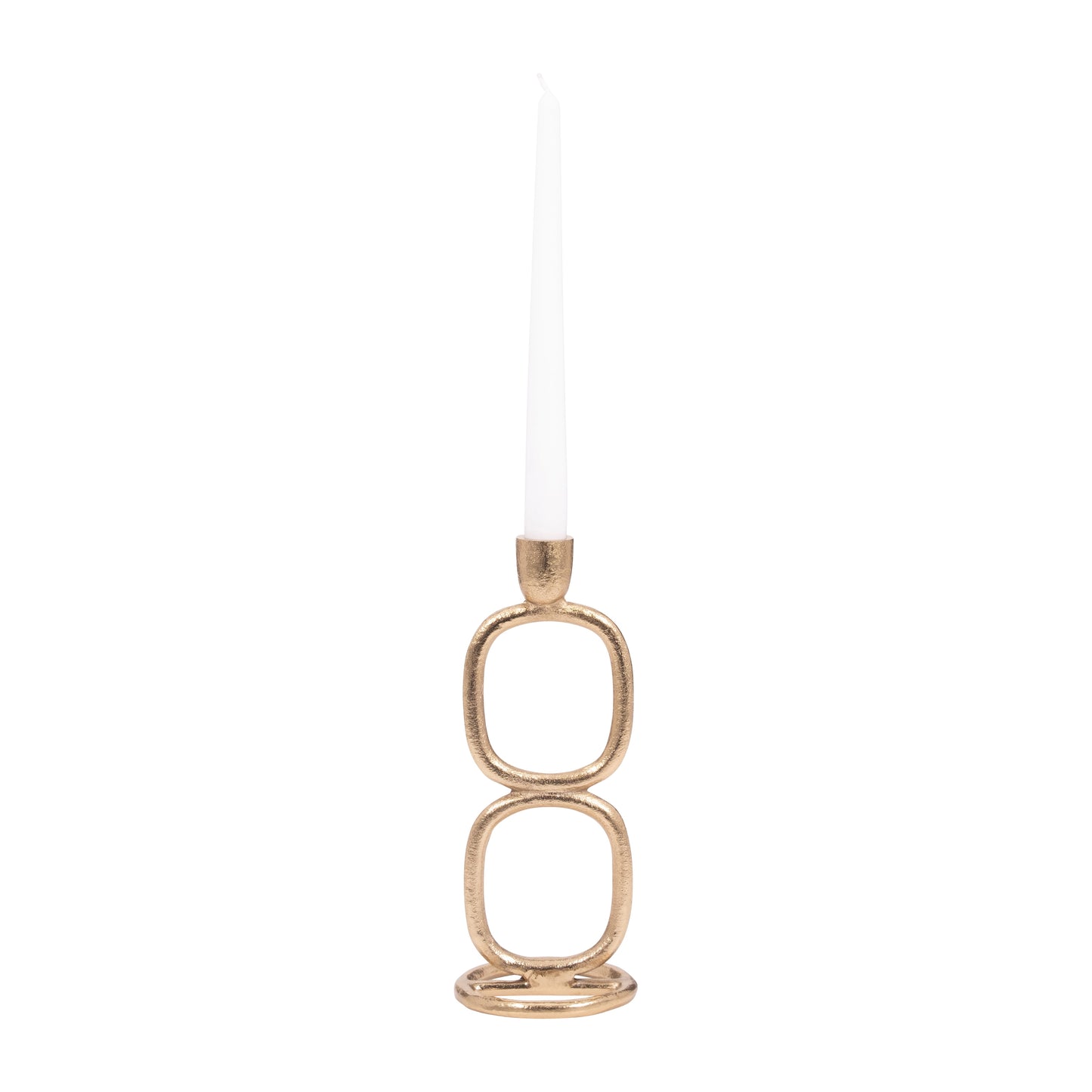 18190-01  METAL, 10" OPEN OVAL TAPER CANDLEHOLDER, COTTON( Sagebrook Home  )