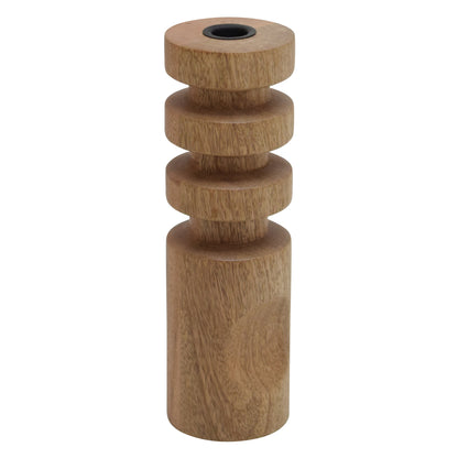 18192-01  WOOD, 10" STACKING SHAPES TAPER CANDLEHOLDER, NATU( Sagebrook Home  )