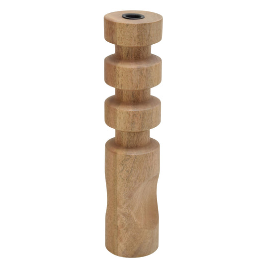 18192-02  WOOD, 12" TRADITIONAL PILLAR CANDLEHOLDER, NATURAL( Sagebrook Home  )