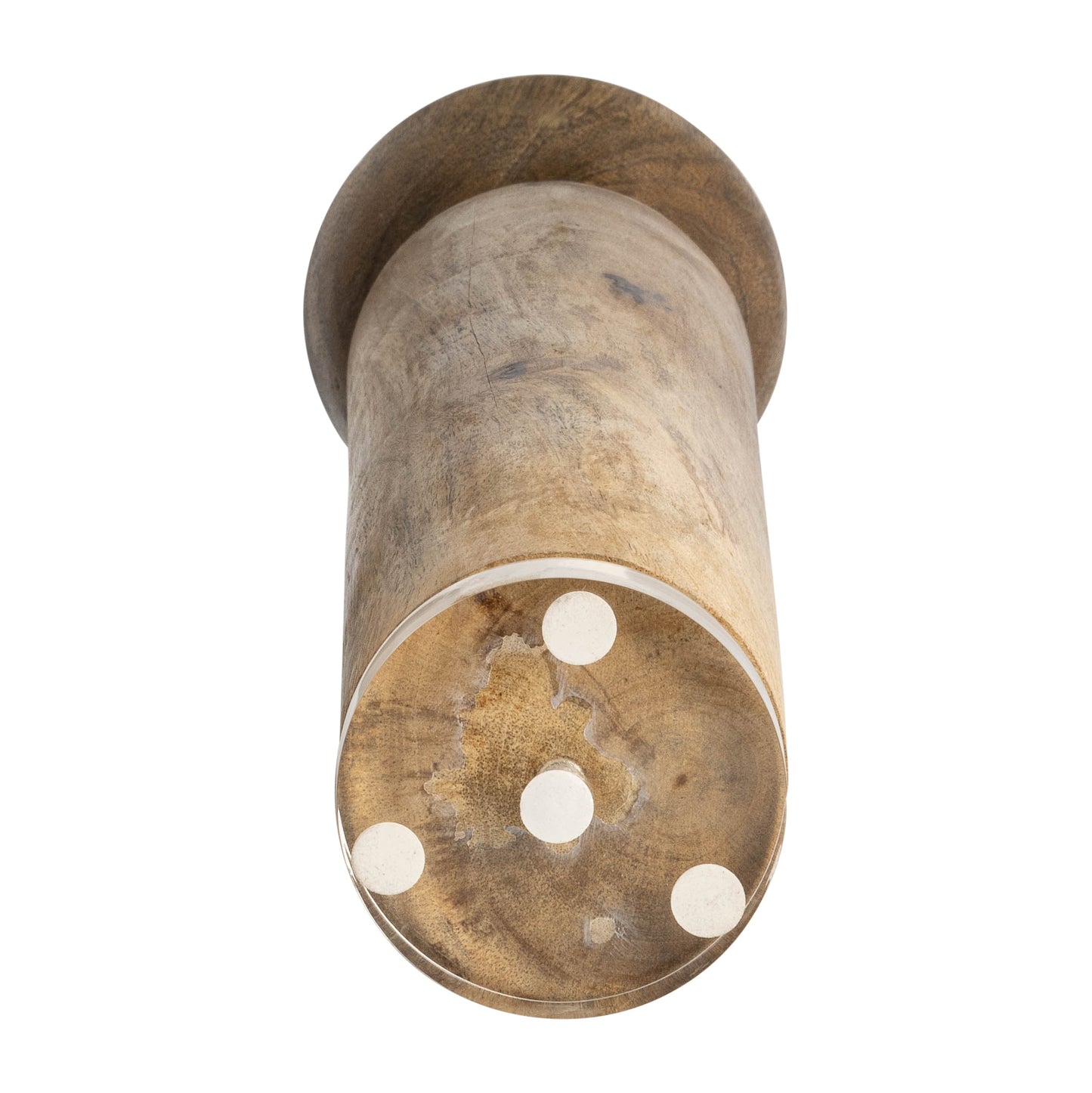 18212-02  WOOD, 14" STACKED TAPER CANDLEHOLDER NATURAL( Sagebrook Home  )