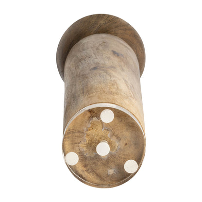 18212-02  WOOD, 14" STACKED TAPER CANDLEHOLDER NATURAL( Sagebrook Home  )