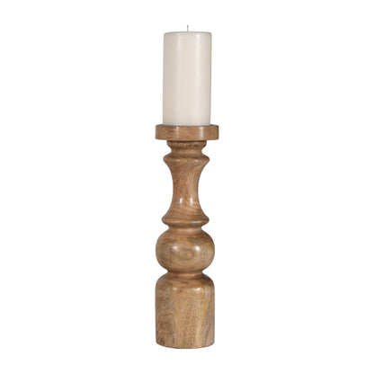 18217-03  WOOD, 14" NOMAD PILLAR CANDLEHOLDER, NATURAL( Sagebrook Home  )