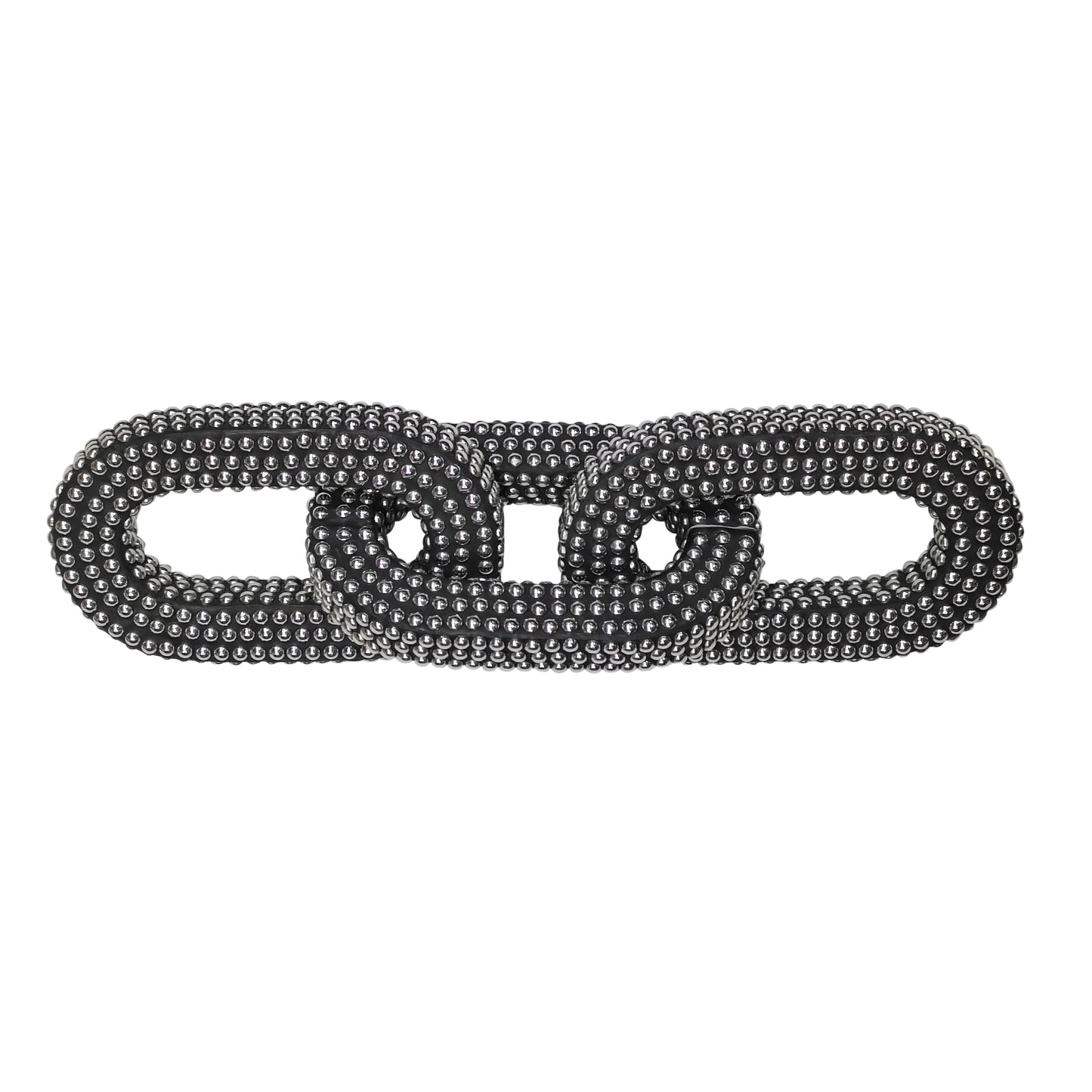 RESIN, 14" STUDDED CHAIN DECOR, BLACK/SILVER