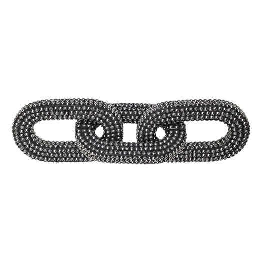 RESIN, 14" STUDDED CHAIN DECOR, BLACK/SILVER
