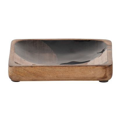 18341  WOOD, 4" MID CENTURY TRINKET TRAY, MULTI( Sagebrook Home  )