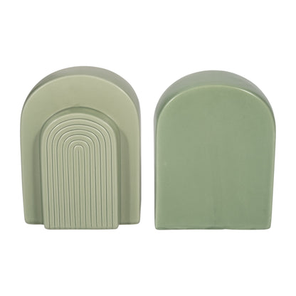18416-03  CER, S/2 7" ARCH BOOKENDS, WHITE( Sagebrook Home  )