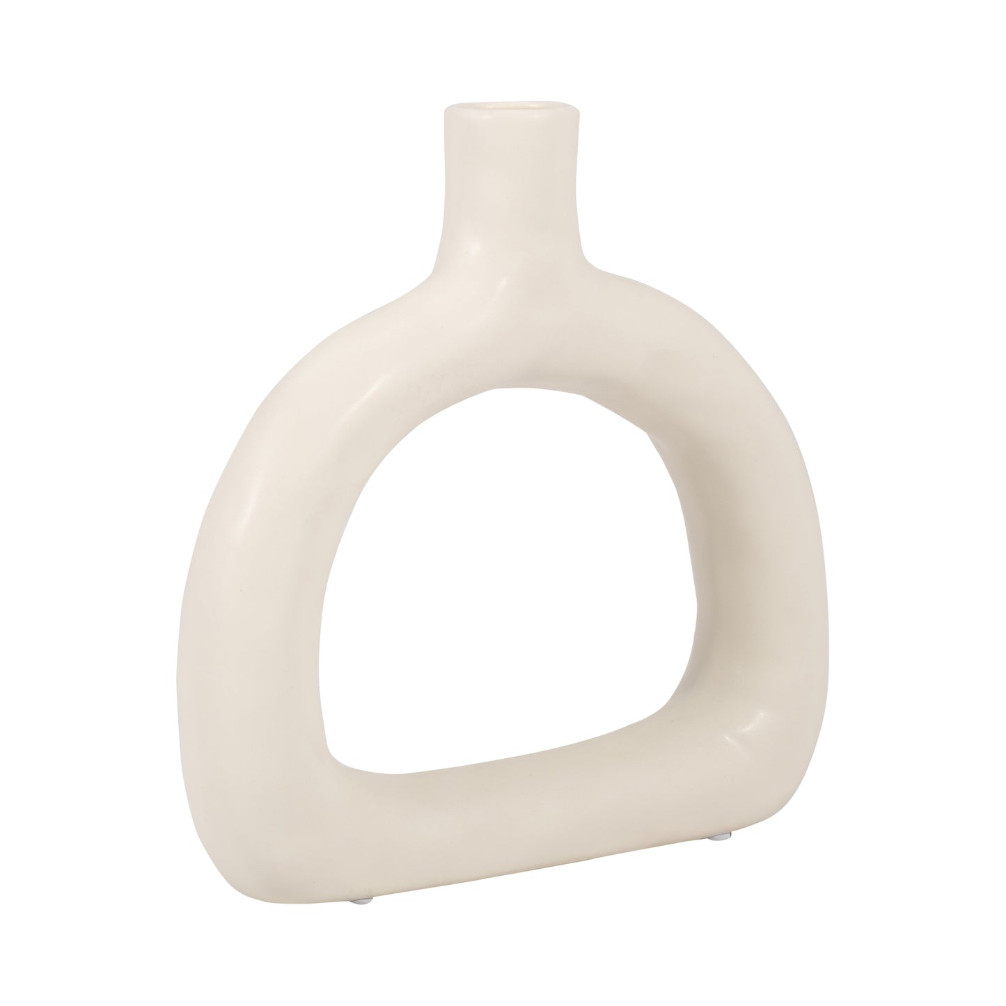 18421-02  CER 8" TEXTURED WIDE CUT-OUT VASE, BLACK( Sagebrook Home  )