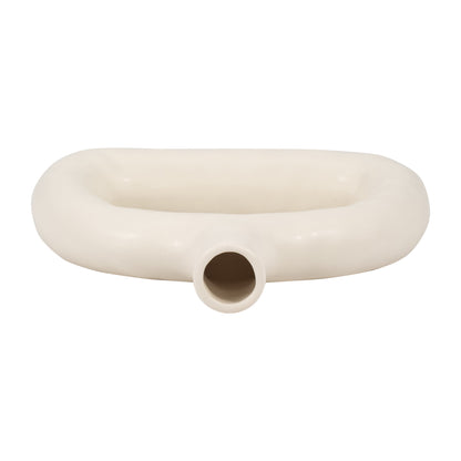 18421-02  CER 8" TEXTURED WIDE CUT-OUT VASE, BLACK( Sagebrook Home  )