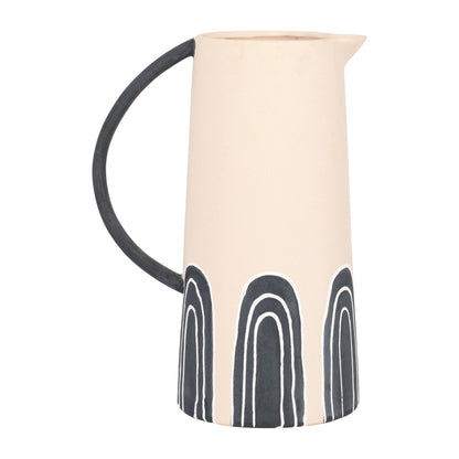 18427  PORCELAIN, 12" TAHOE VASE, BLUE/NATURAL( Sagebrook Home  )