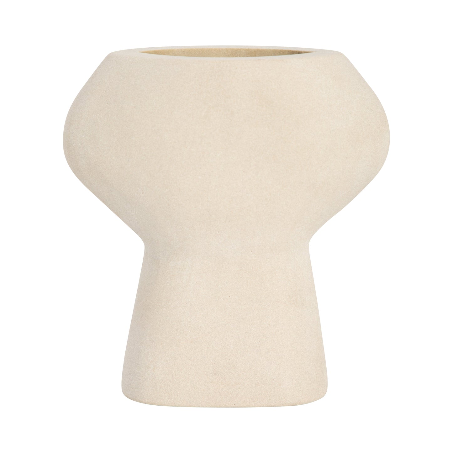 18443-01  STONEWARE 11" CURVY CUT-OUT VASE, COTTON( Sagebrook Home  )