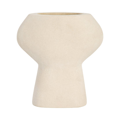 18443-01  STONEWARE 11" CURVY CUT-OUT VASE, COTTON( Sagebrook Home  )