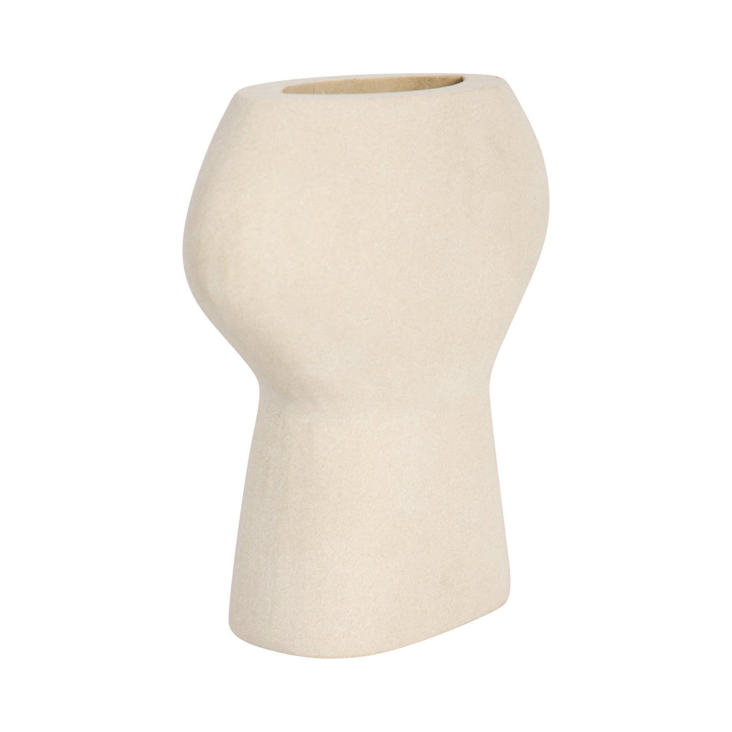 18443-01  STONEWARE 11" CURVY CUT-OUT VASE, COTTON( Sagebrook Home  )