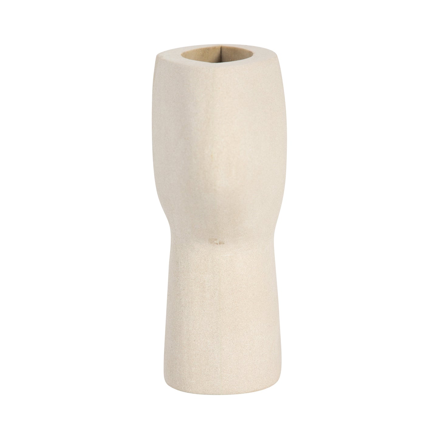 18443-01  STONEWARE 11" CURVY CUT-OUT VASE, COTTON( Sagebrook Home  )
