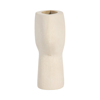 18443-01  STONEWARE 11" CURVY CUT-OUT VASE, COTTON( Sagebrook Home  )