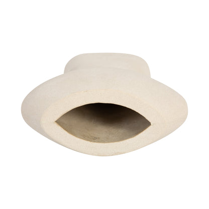 18443-01  STONEWARE 11" CURVY CUT-OUT VASE, COTTON( Sagebrook Home  )