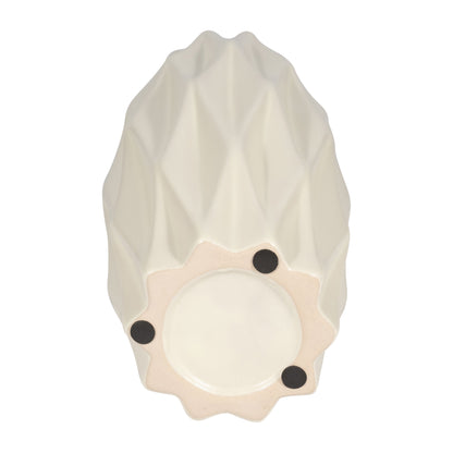 18448-01  CER, 12" BOTTLE VASE, WHITE/TAN( Sagebrook Home  )