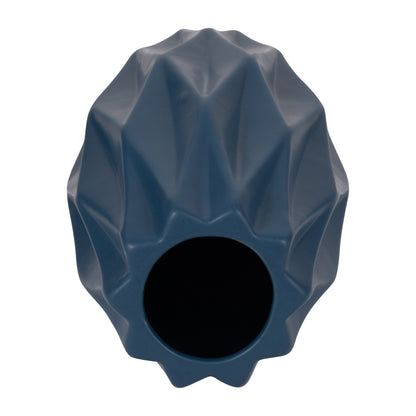 CER, 16" FLUTTER VASE, DARK BLUE